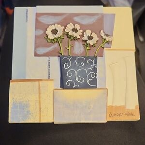 Kathryn Whiye Floral Ceramic Wall Art Piece